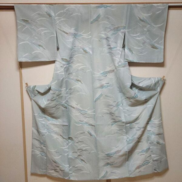 ◆夏着物◆小紋着物◆広衿◆単衣◆絽織◆裄65cm◆丈162.5cm