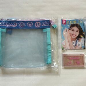少女 雑誌 付録 スマイル メッシュポーチ ビオレuv アクアリッチ 日焼け止め ハイライター