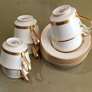 カップ&ソーサー 6客セット 金彩 ホワイト×ゴールド
