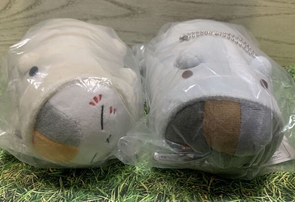 夏目友人帳 一番くじ C賞 蚊取り線香 ぬいぐるみ マスコット ニャンコ先生 黒ニャンコ先生 2種 セット