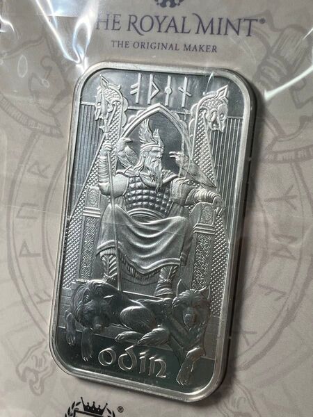 限定 オーディン 1オンス シルバー バー 地金 純銀 銀貨 ロイヤルミント 北欧神話シリーズ ブリスターパック入り