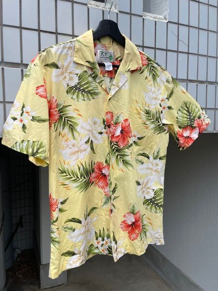 90年代 ハワイ製 KY'S アロハシャツ 総柄