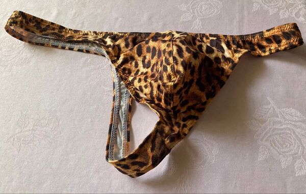 メンズ マイクロ Tバック ビキニパンツ ローライズ アスレティックサポーター 豹柄 Mサイズ