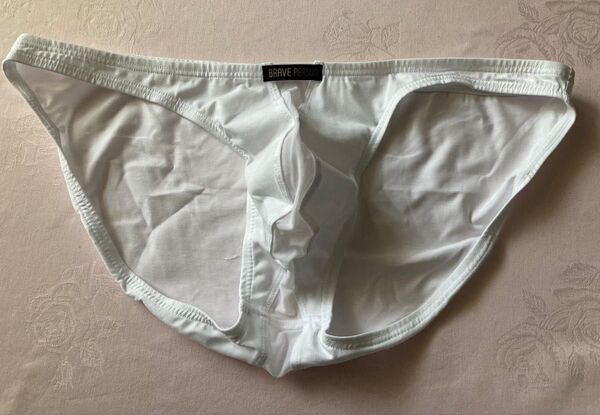 メンズ ビキニパンツ ブリーフ ローライズ アスレティックサポーター フルバック Sサイズ 白