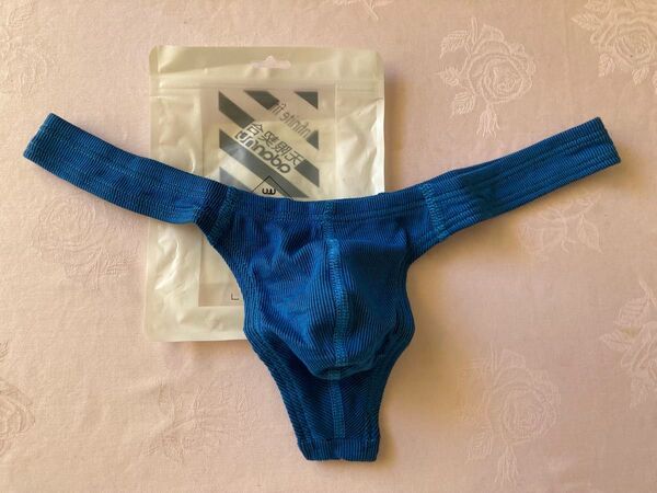 メンズ Tバック ビキニパンツ ローライズ アスレティックサポーター 青 S・M・Lの各サイズ