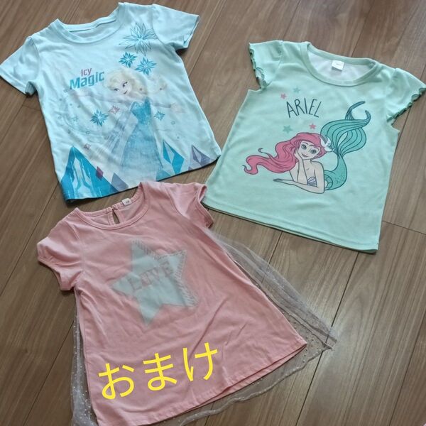 女の子 半袖Tシャツ 3枚セット アナ雪 アリエル