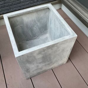 【新品】 プランター 大型 40×40cm 正方形 深型 植木鉢 プランター カバー グレー コンクリート製 5号〜11号