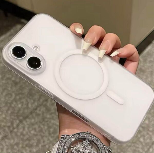 iPhone16 MagSafe クリアケース 薄型半透明 フロストエアタイプ