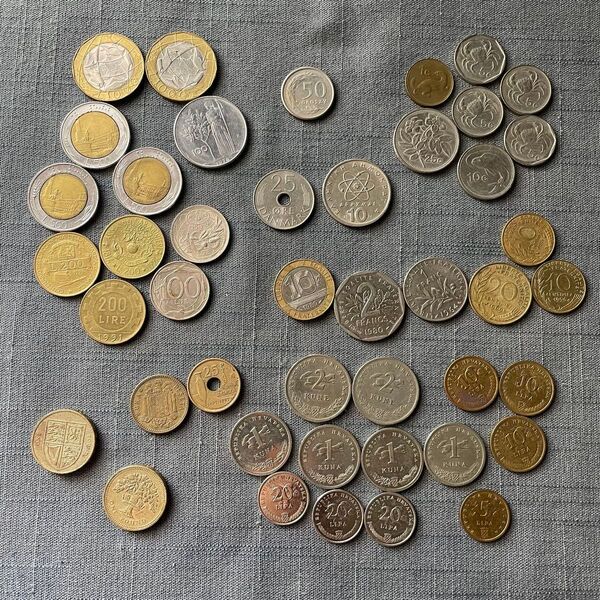 外国コイン 旧硬貨 クロアチア フランス イギリス デンマーク イタリア スペイン ギリシャ マルタ ポーランド