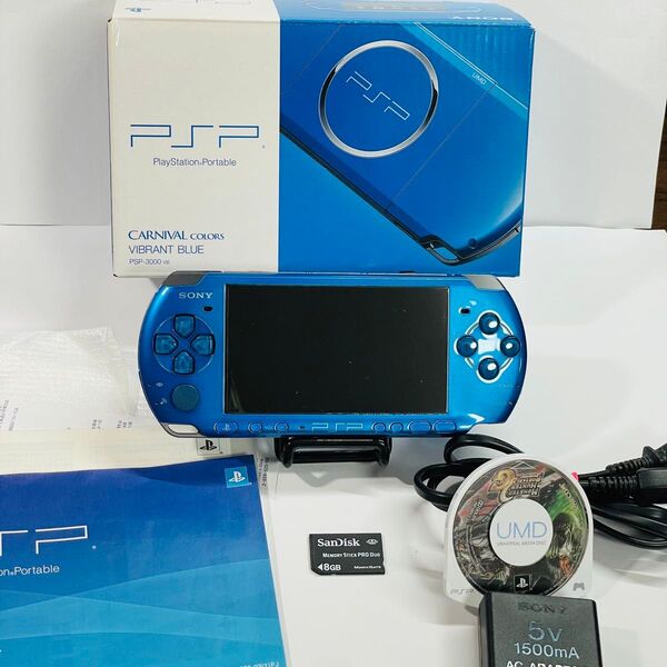 【極美品】SONY PSP-3000 バイブラントブルー 箱付きセット プレイステーションポータブル PlayStation