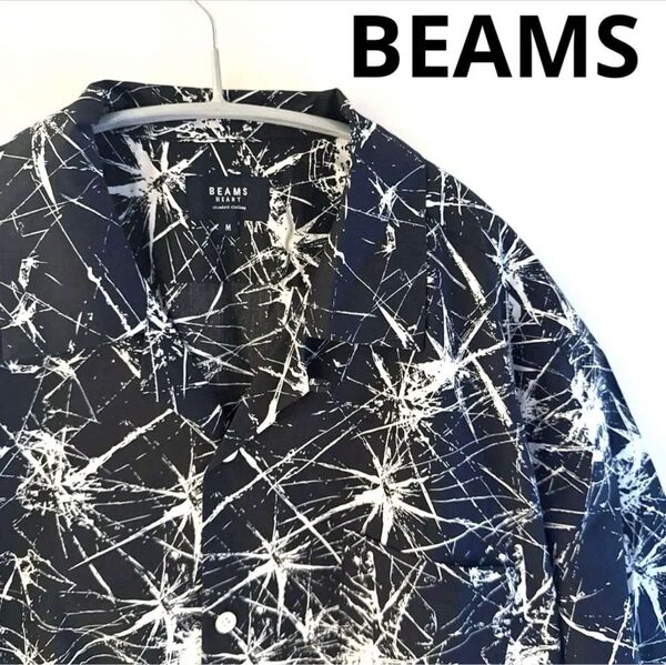 BEAMS HEART 半袖シャツ 総柄シャツ Mサイズ ビームス
