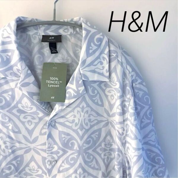 H&M 未使用品 タグ付き 半袖シャツ 総柄シャツ Mサイズ