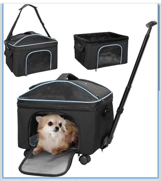 犬用、猫用 ペットキャリー キャリーバッグ 折りたたみ 通気 耐久性