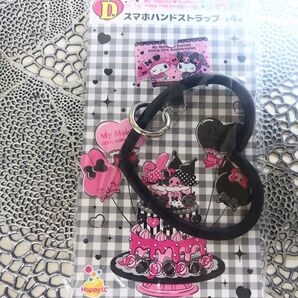 マイメロディ&クロミ スマホハンドストラップ・缶バッジ2個set