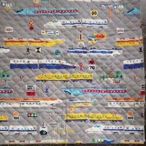 電車柄 キルティング ハンドメイド 50×80cm