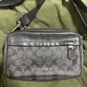コーチ ショルダーバッグ レザー ブラック 斜め掛け