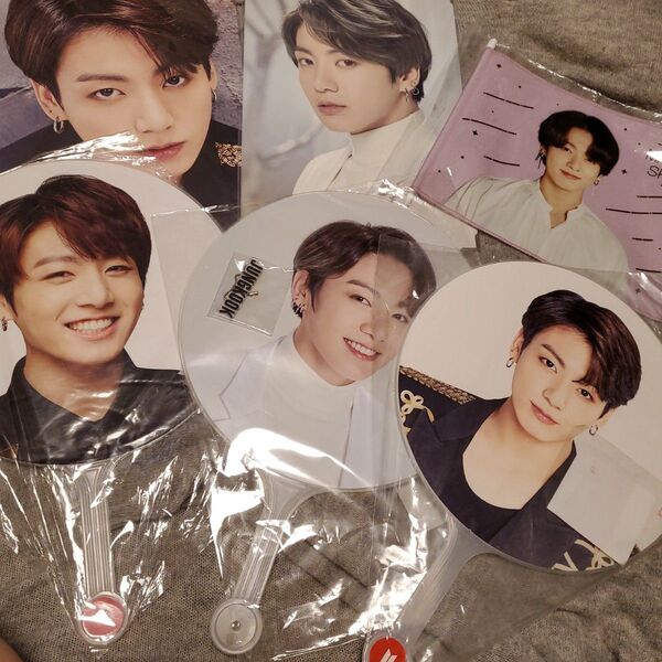 BTS 公式 ジョングク JUNGKOOK うちわ プレミアムフォト フラッグ 6つセット