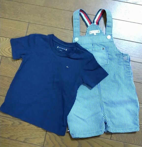 TOMMY HILFIGER ベビーオーバーオールとTシャツセット80cm ベビー服 子供服 キッズ