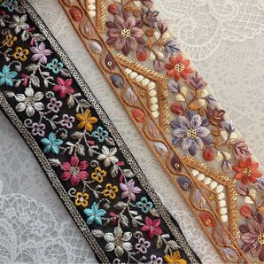 ◎ (A38)太幅インド刺繍リボン セール中