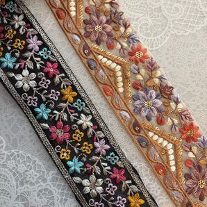◎ (A38)太幅インド刺繍リボン セール中