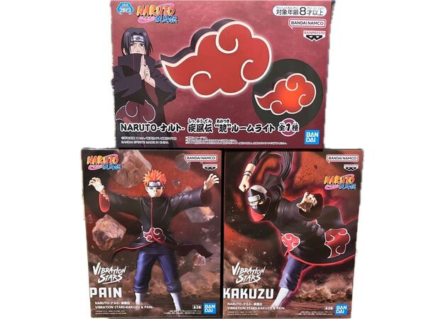 NARUTO ナルト フィギュア 3個セット 疾風伝 “暁”ルームライト VIBRATION STARS