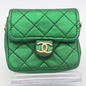 CHANELチャーム ミニチュアバッグ グリーン ゴールド ココマーク