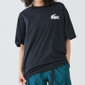 ラコステ 「オンライン限定商品」オーバーサイズ バック プリント Tシャツ ブラック Lサイズ 新品