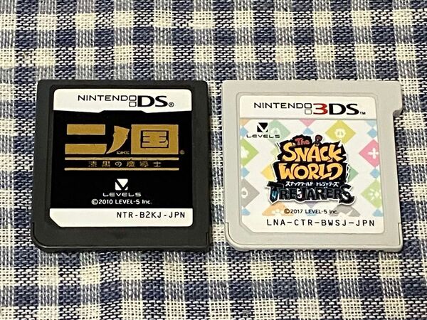 3DS スナックワールド トレジャーズ DS 二ノ国 漆黒の魔導士 2本セット ソフトのみ ニンテンドー