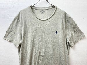 ポロラルフローレン クルーネック コットン 半袖Tシャツ (M) 霜降りグレー 灰 POLO