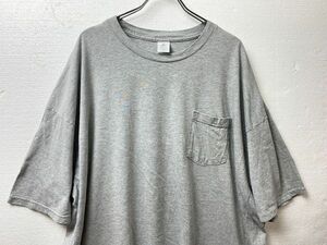 90's USA製 JCペニー タウンクラフト 半袖 ポケット Tシャツ (2XL) 霜降り灰 ポケT 無地 90年代 アメリカ製 オールド ソリッドカラー