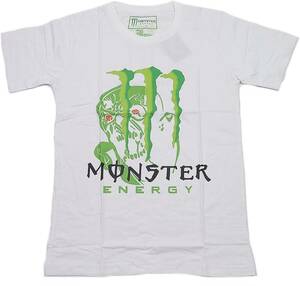 Monster energy モンスターエナジー スカルデザイン 半袖 Tシャツ （ホワイト）(M) [並行輸入品]