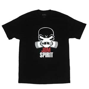 S.R.C エスアールシー JDM SPIRIT ドクロロゴ 半袖 Tシャツ（ブラック）(XXL) [並行輸入品]