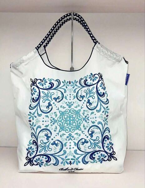 ラスト1点 刺繍 エコバッグ ボールアンドチェーン