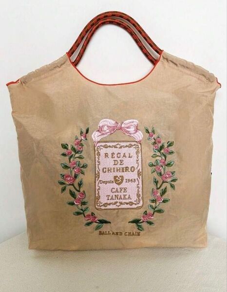 ラスト1点 刺繍 エコバッグ ボールアンドチェーン