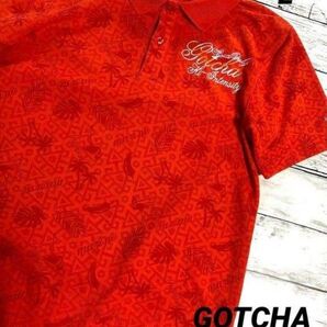 ガッチャゴルフ 半袖 L メンズ ポロシャツ 総柄 GOTCHA GOLF