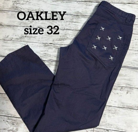 OAKLEY パンツ 32 ゴルフ スカル メンズ 刺繍 オークリー ゴルフパンツ М L