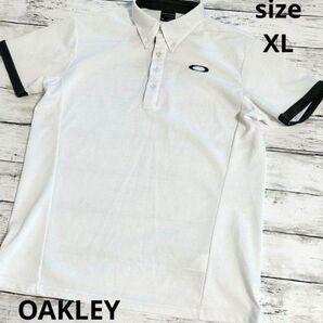 OAKLEY 半袖 XL LL ゴルフウェア ホワイト 無地 メンズ オークリー 大きいサイズ