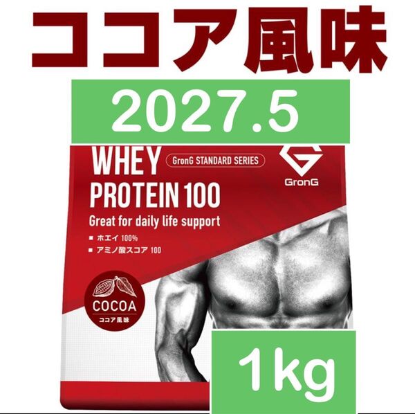 グロング GronG ホエイプロテイン ココア 1kg スプーン付き
