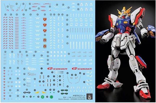RG 1/144 シャイニングガンダム (機動武闘伝Gガンダム)用水転写式デカール 炎社製 ガンダム ガンプラ プラモデル