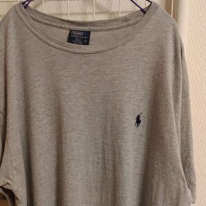 タイムセール週末お買い得!【 POLO RALPH LAUREN】 半袖Tシャツ Mサイズ グレー系 ビッグシルエット