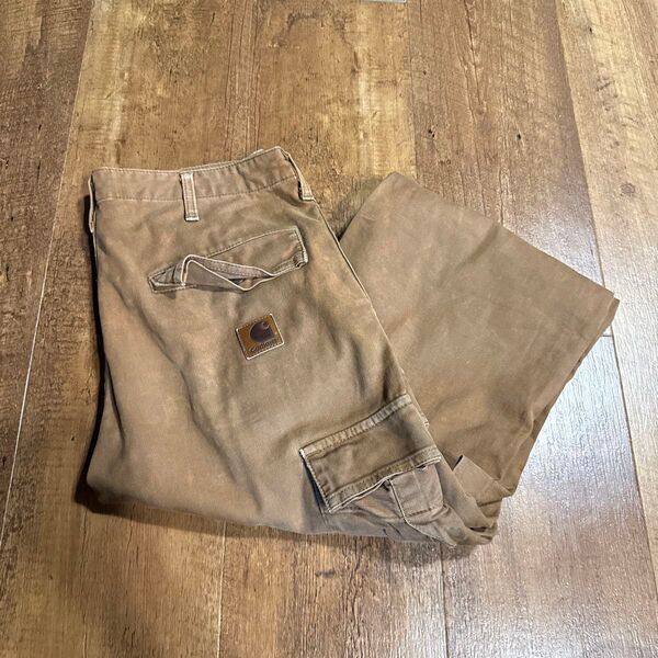 00s carhartt カーハート ブラウン カーゴワイドパンツ ストリートアメカジ ペインター ヴィンテージ デニム Mサイズ