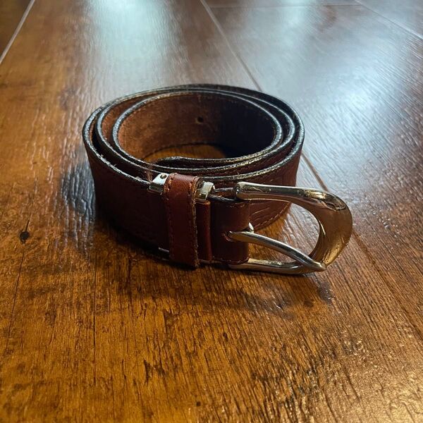 y2k leather Indian レザー ブラウン ベルト アクセサリー 花柄 カジュアル ストリート系 メンズ シンプル