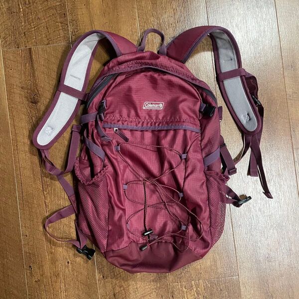 y2k Coleman コールマン バックパック リュックサック リュック アウトドア デイパック 登山 ワインレッド c-boy