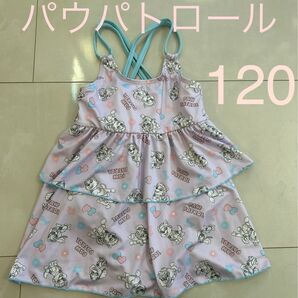 美品 着用1〜2回 120 パウパトロール 女の子 ワンピース 水着 女児 ピンク 薄紫 ワンピース ガールズ