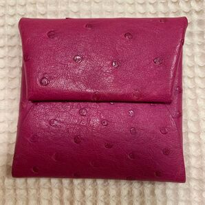 限界価格 【極美品】【希少】 HERMES バスティア オーストリッチ ローズパープル