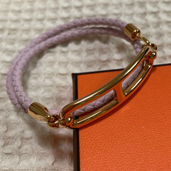 HERMES レザーブレスレット ルリ ドゥブルトゥール