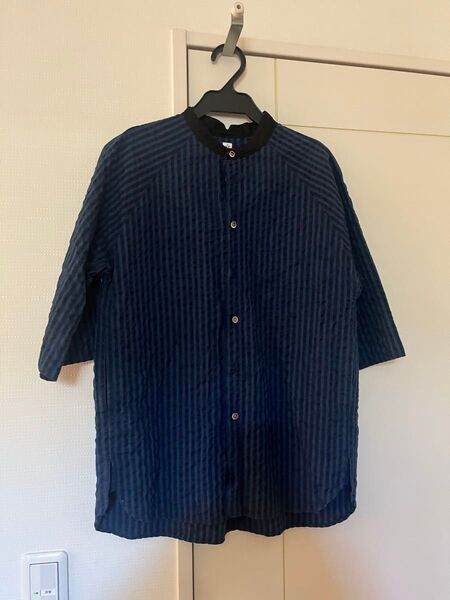 ほぼ新品 hihihi バイカラーチェックシャツ カットソー サッカーシャツ