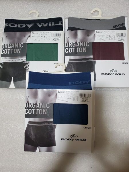 BODY WILD オーガニックコットン ボクサーブリーフ 3枚 Mサイズ