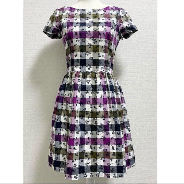 BrooksBrothersブルックスブラザーズ チェック 花柄 ワンピース