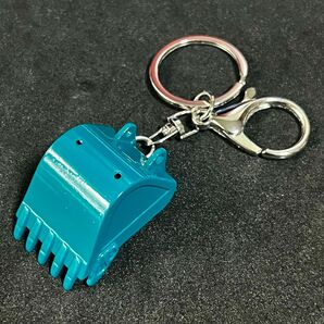 KM026-c キーホルダー ショベルカー ユンボ バケット 重機 ミニチュア キーリング